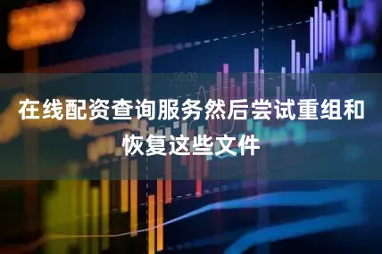 在线配资查询服务然后尝试重组和恢复这些文件